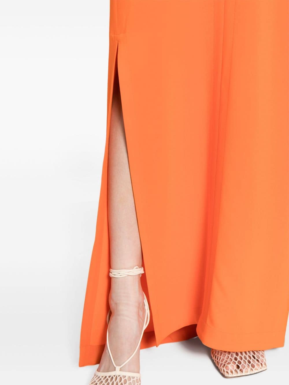 Stella McCartney Maxi-jurk met cropped mouwen Oranje