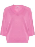 Peserico side-stripe V-neck top - Pink