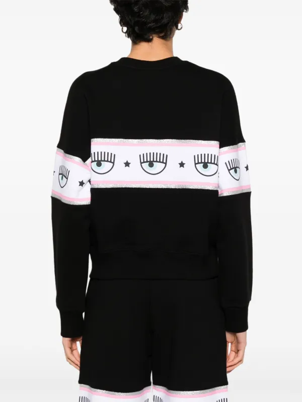 Chiara Ferragni logo print Cotton Sweatshirt Black FARFETCH AO