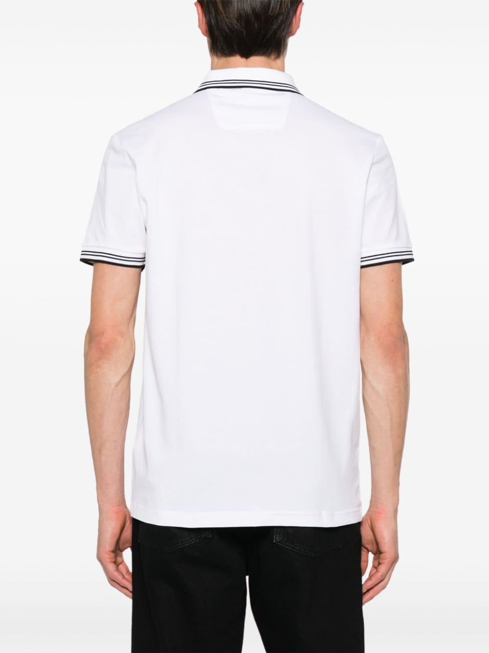 Shop Hugo Boss Logo-print Polo Shirt In Weiss