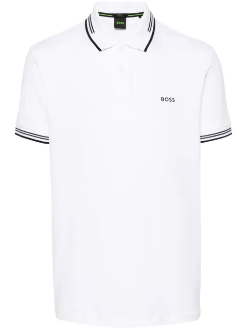 BOSS logo-print polo shirt