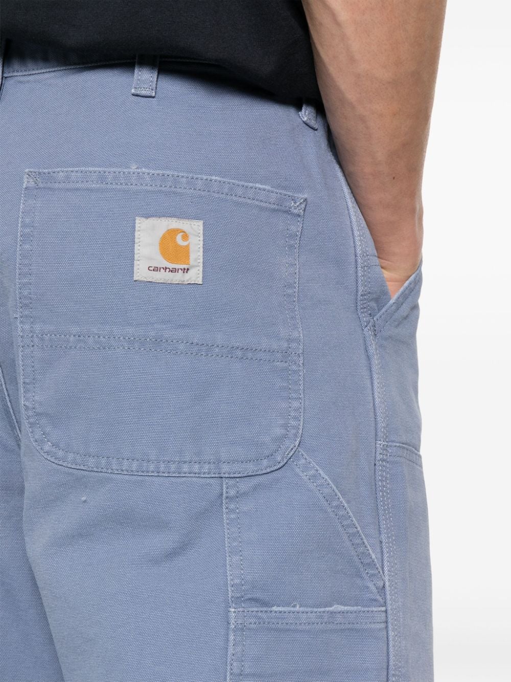 Shop Carhartt Double Knee Mid-waist Straight-leg Trousers In 蓝色