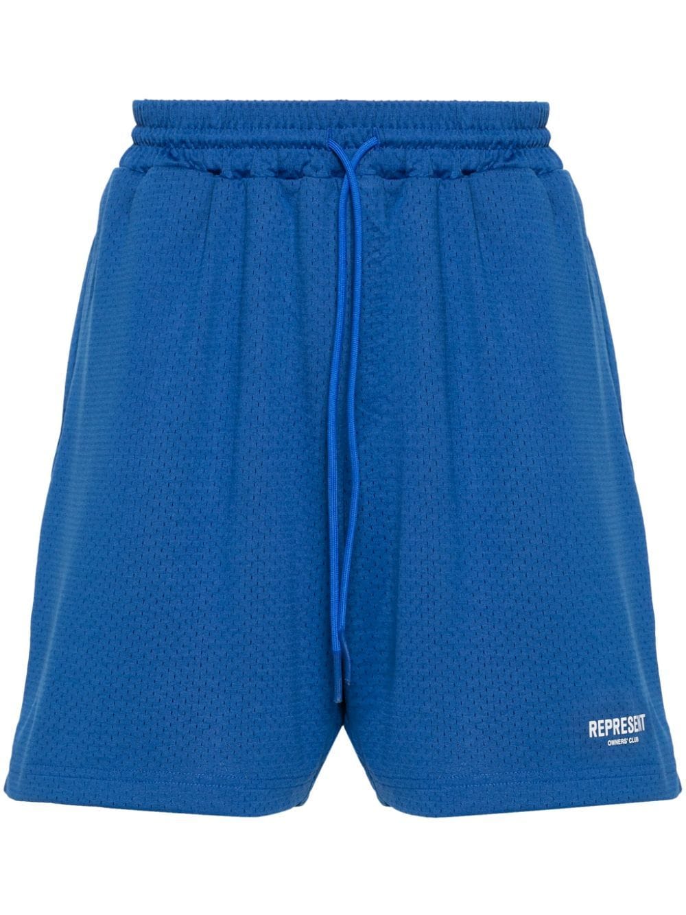 Shop Represent Logo-print Shorts In Blue