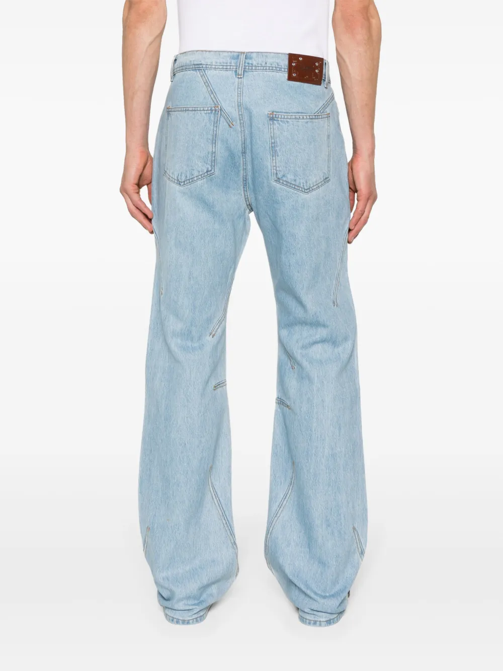 Shop Andersson Bell Mid-rise Wide-leg Jeans In Blue