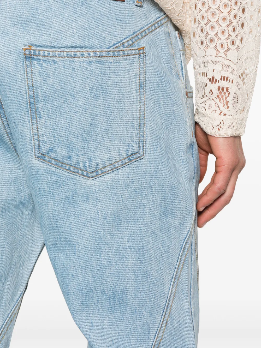 Shop Andersson Bell Mid-rise Wide-leg Jeans In Blue