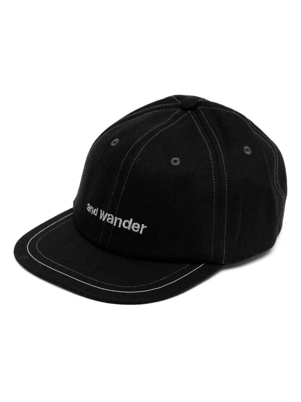 Shop And Wander Logo-embroidered Cotton Cap In Black