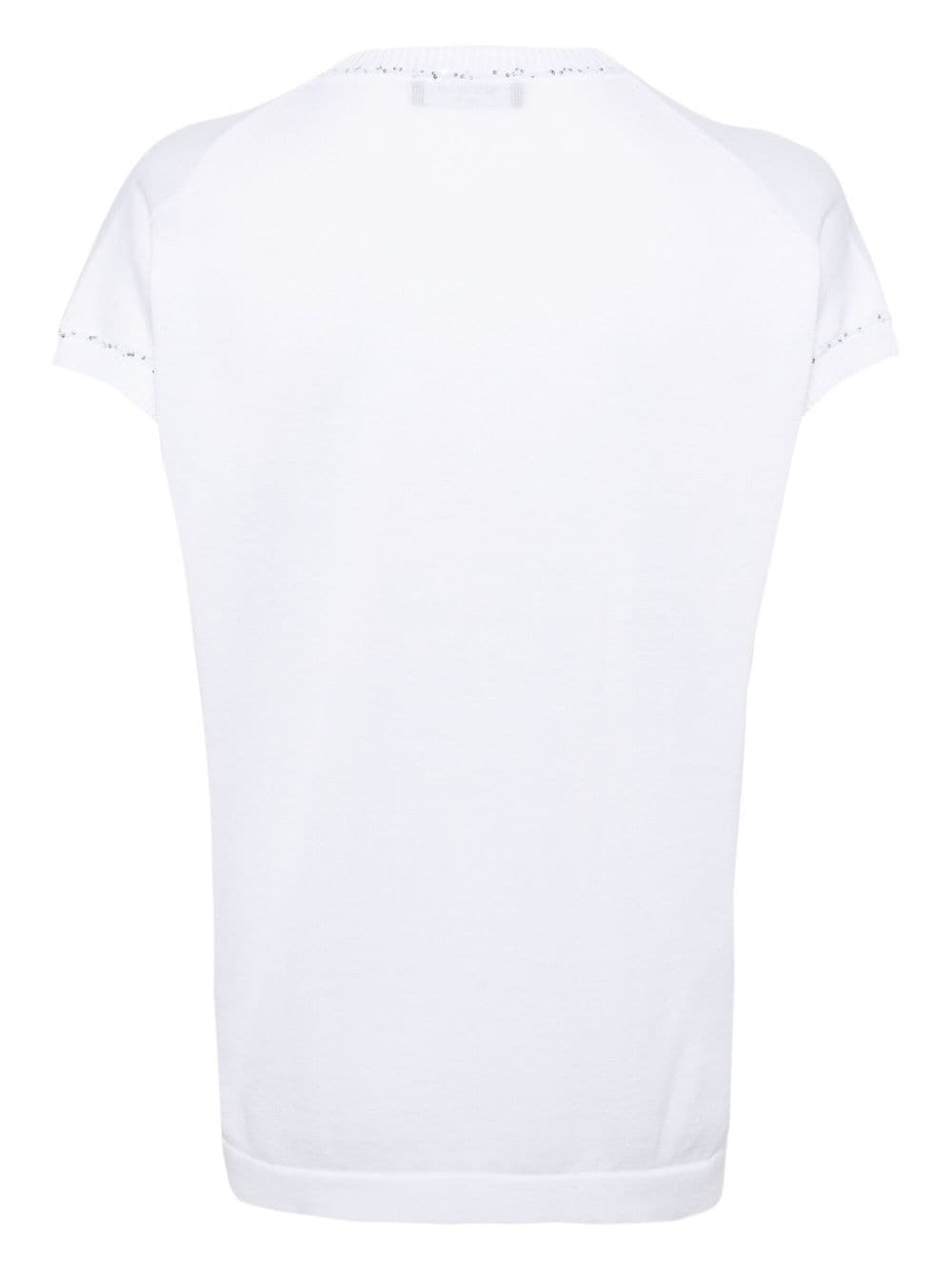 Shop Fabiana Filippi Sequin-detailing Short-sleeve Jumper In White