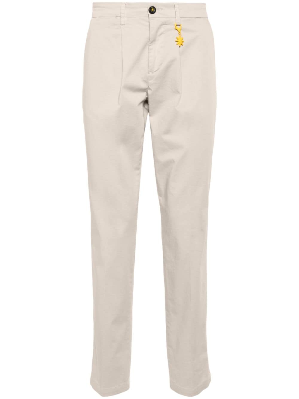Manuel Ritz Garment-dyed Straight Trousers In Neutrals