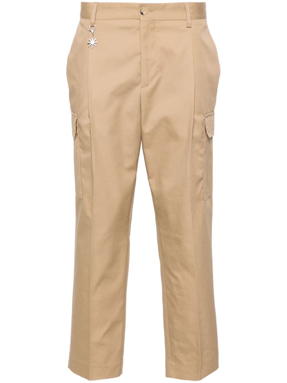Manuel Ritz Pleated Cargo Trousers In Brown