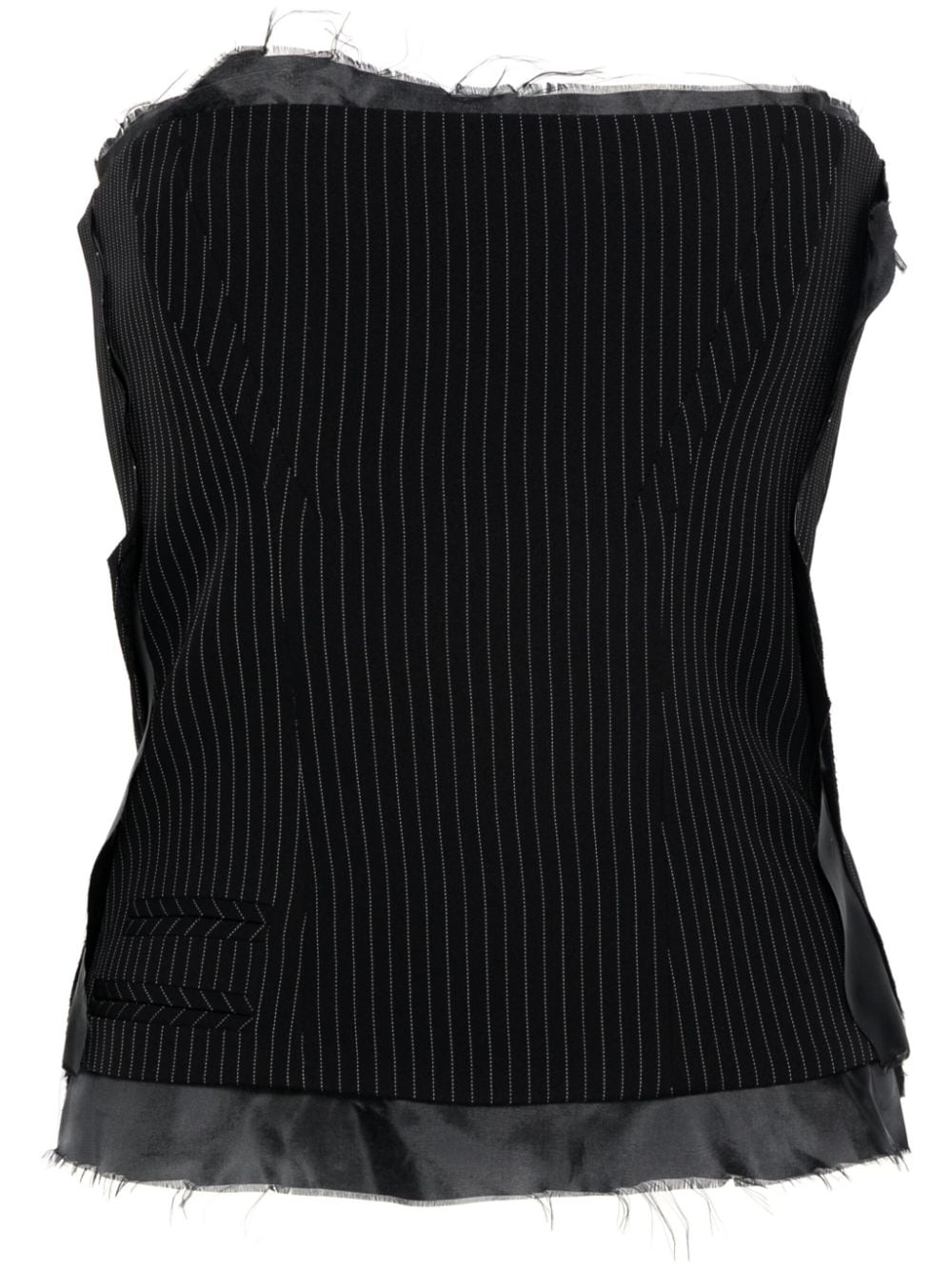 pinstriped deconstructed corset top