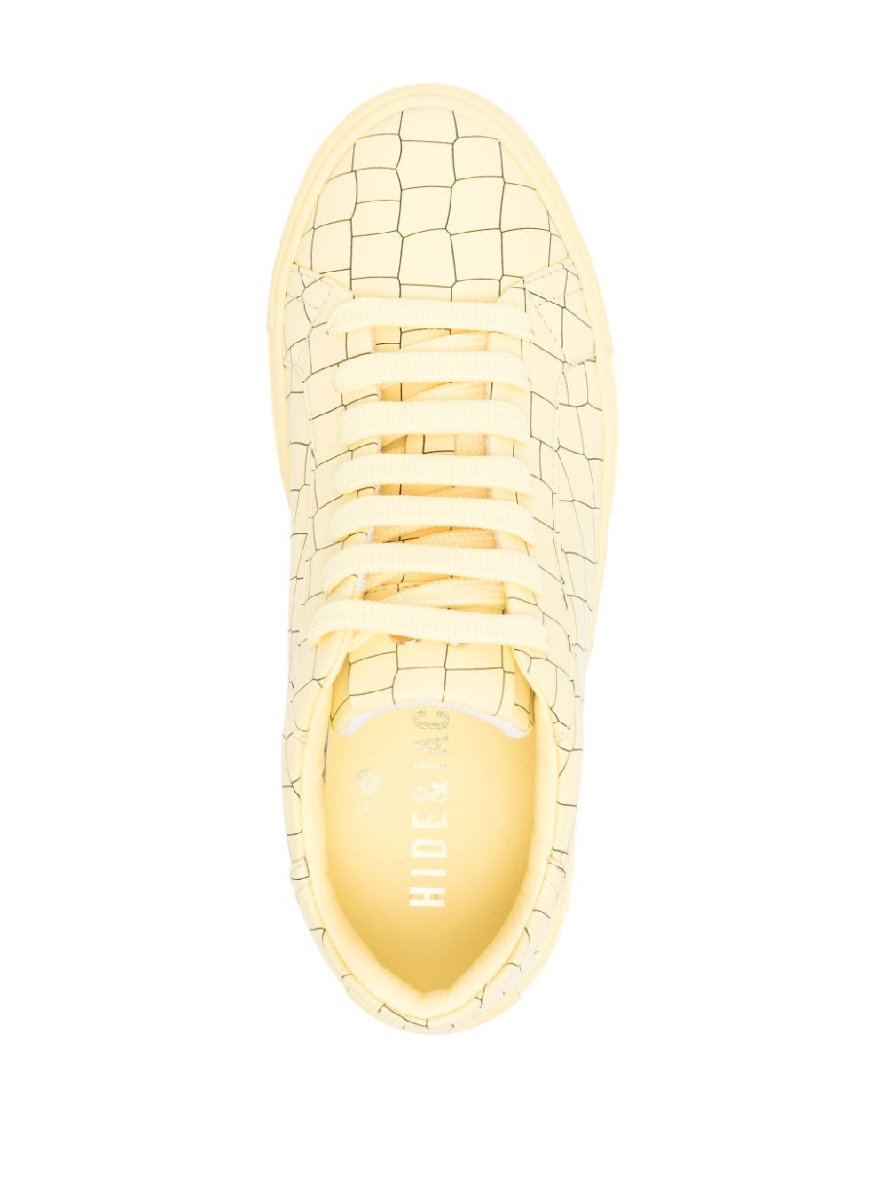 Hide&Jack Essence Croco sneakers met textuur Geel