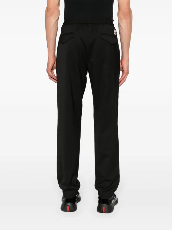 【関税込み】MONCLER Gabardine trousers Moncler straight-leg Gabardine Track Trousers | Black
