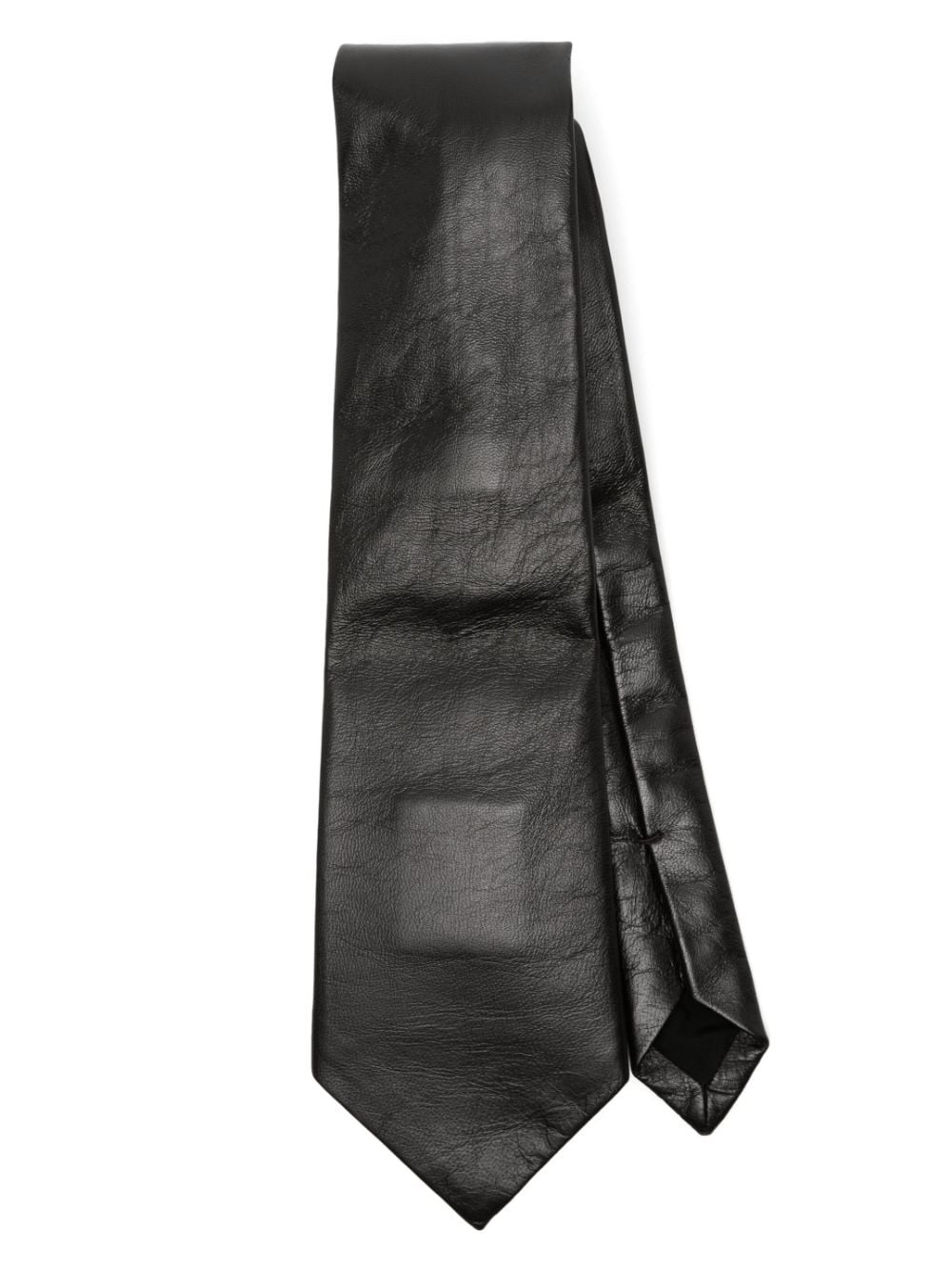 Bottega Veneta Grained Leather Tie In Black