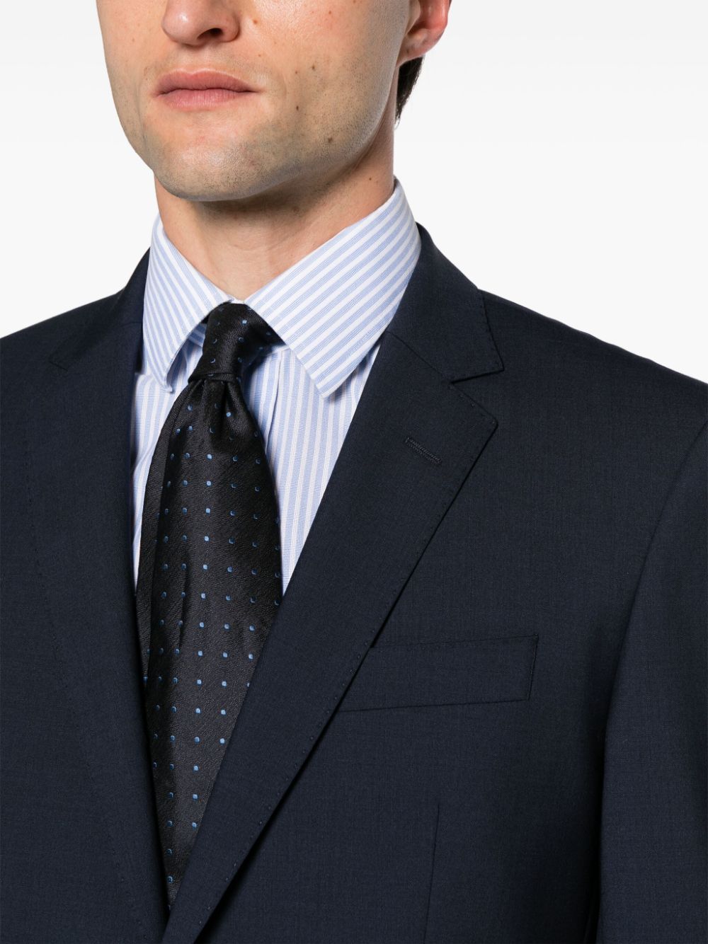 Shop Hugo Boss Notched-lapels Single-breasted Suit In Blue