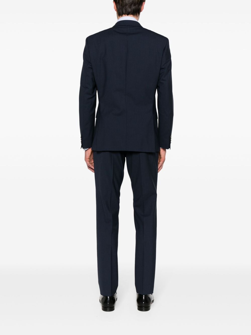 Shop Hugo Boss Notched-lapels Single-breasted Suit In Blue