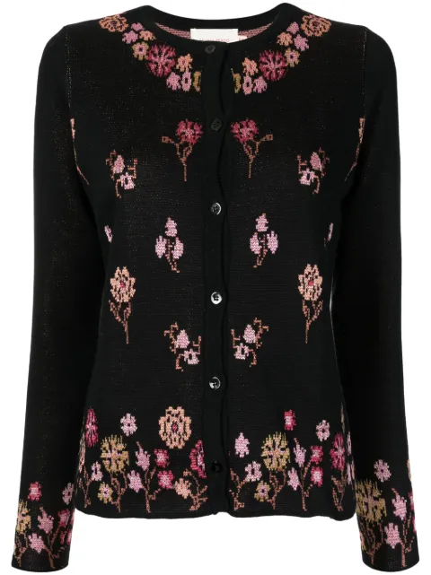 Cecilia Prado Cardigan Isis com intarsia floral