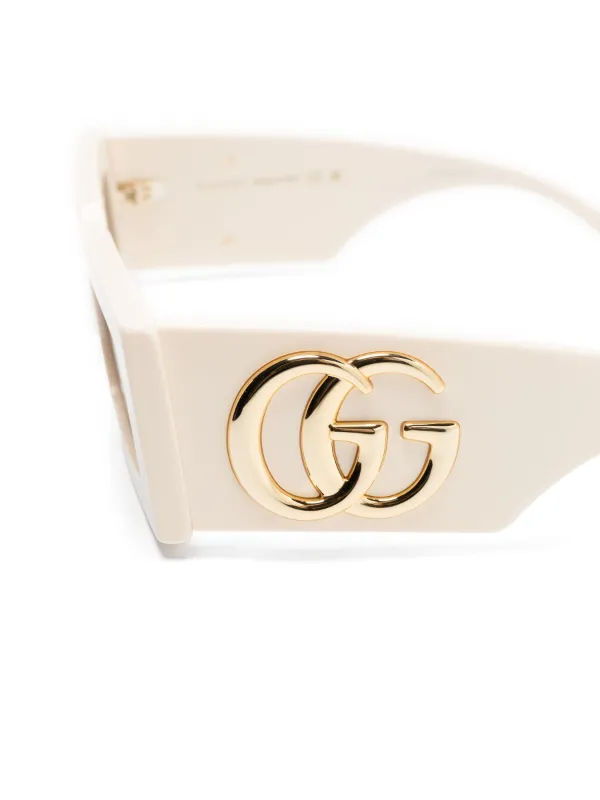 Outlet Women's Gucci 1821 Gold /White Sunglasses