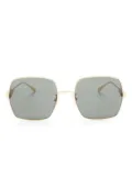 Gucci Eyewear logo-lettering square-frame sunglasses - Gold