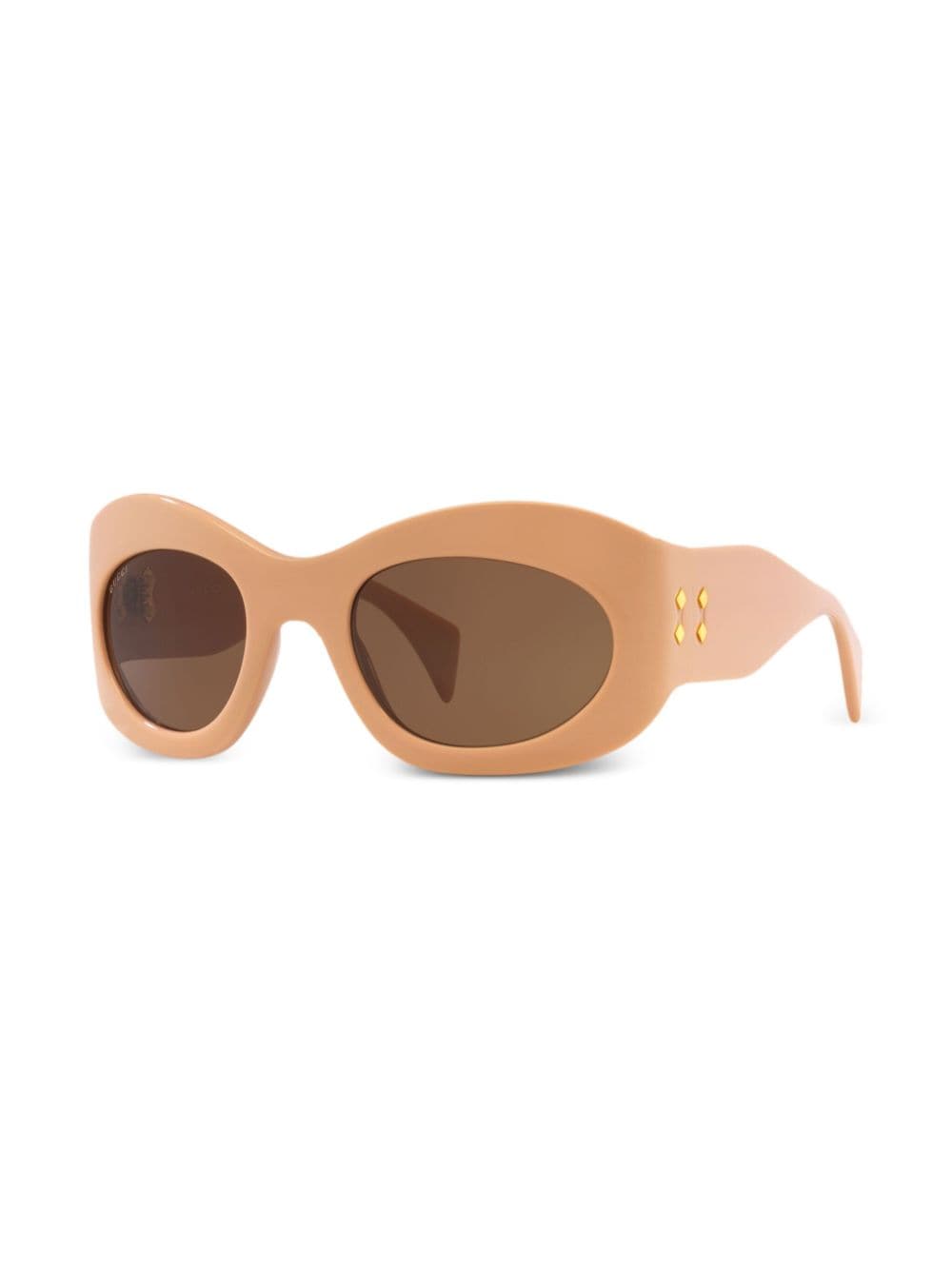 Shop Gucci Tinted-lenses Oval-frame Sunglasses In Pink