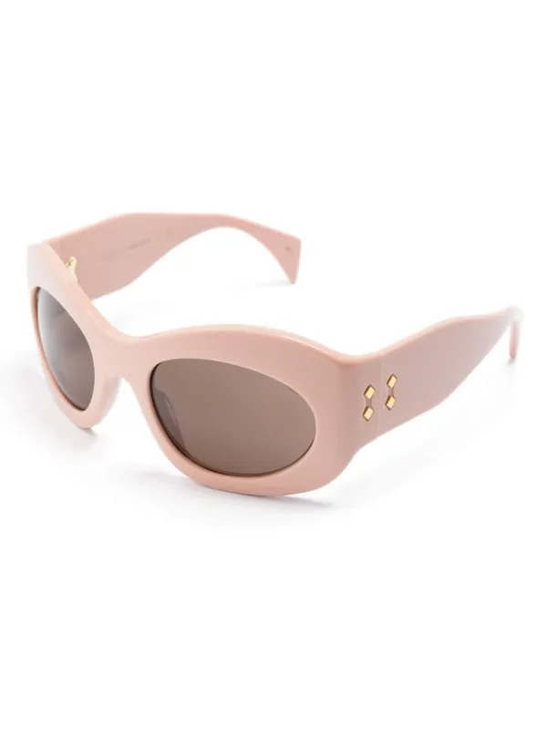 グッチ　オーバル型ピンクのサングラス Gucci Eyewear オーバルフレーム サングラス | ピンク | FARFETCH JP