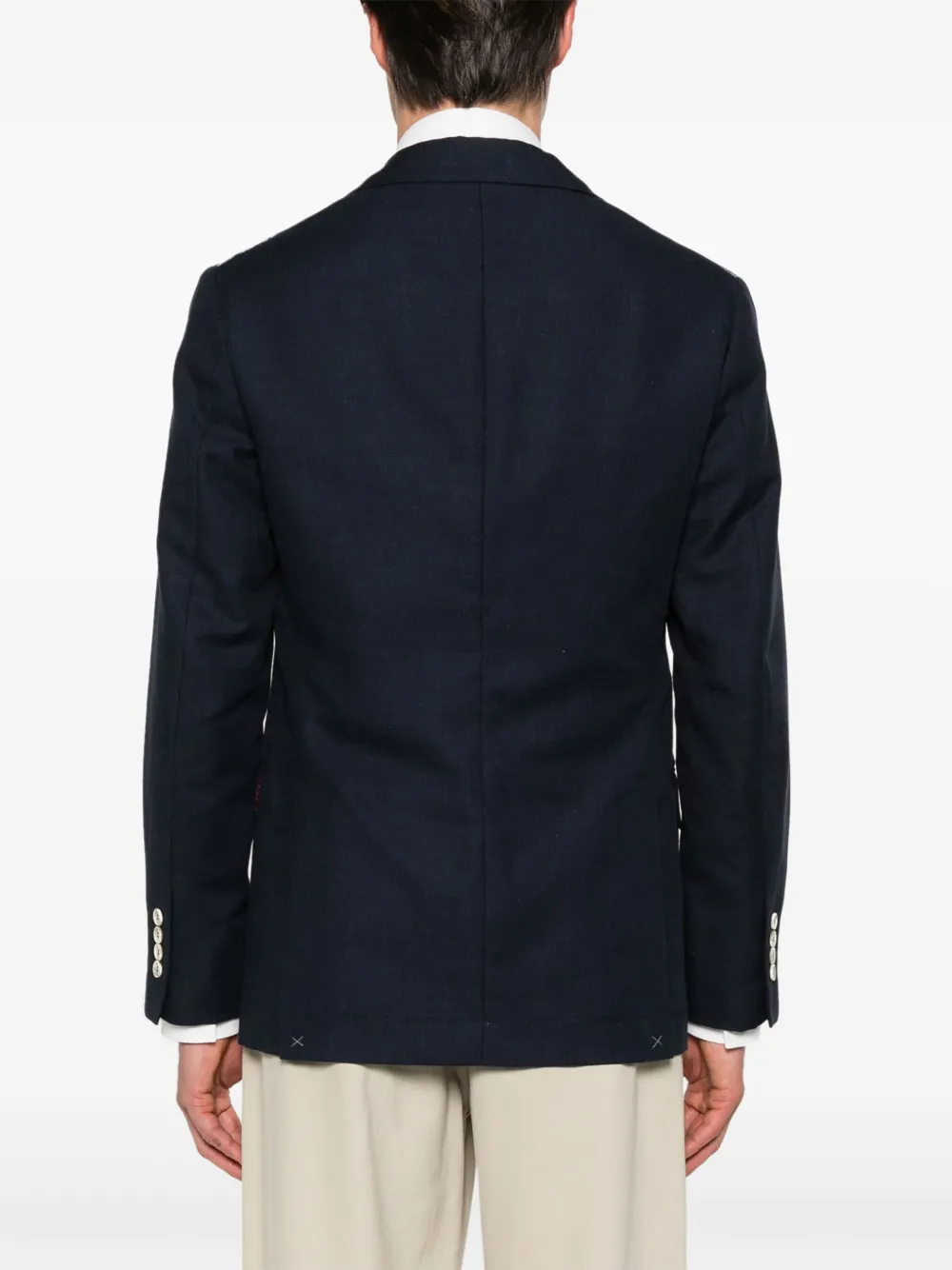 Brunello Cucinelli Blazer met enkele rij knopen Blauw