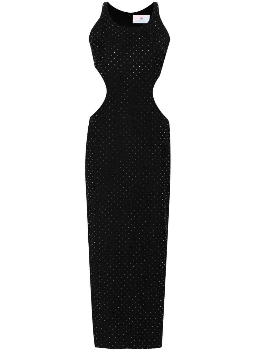 Chiara Ferragni Rhinestone-embellished Midi Dress In Black