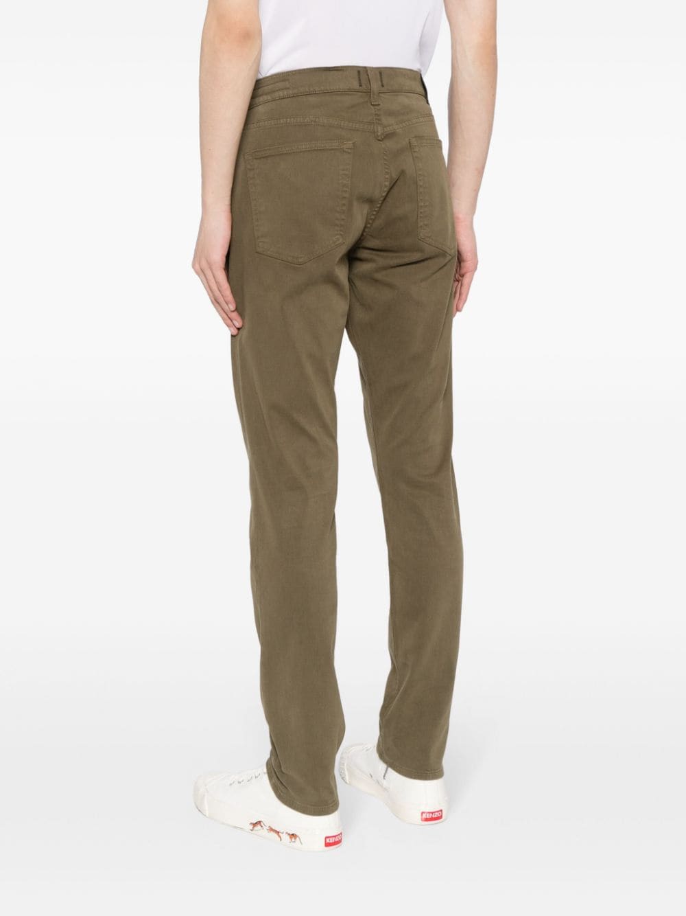Shop Citizens Of Humanity Slim-cut Cotton-blend Trousers In Green