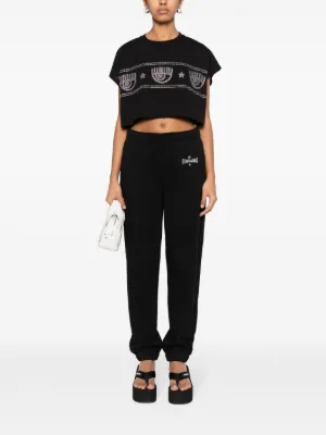 フィットネスボトムス CHIARA FERRAGNI Women Training Pants 72CBAT02155CFT00127 Gre Leggings Nero Chiara Ferragni + Champion - Le Follie Shop