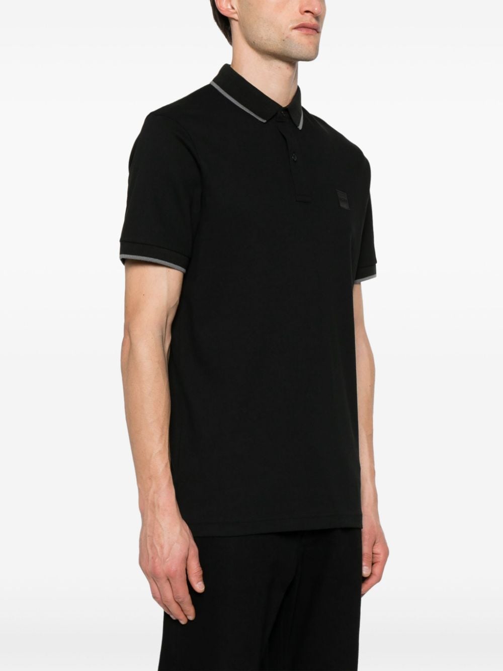 BOSS Poloshirt met logo-applicatie Zwart