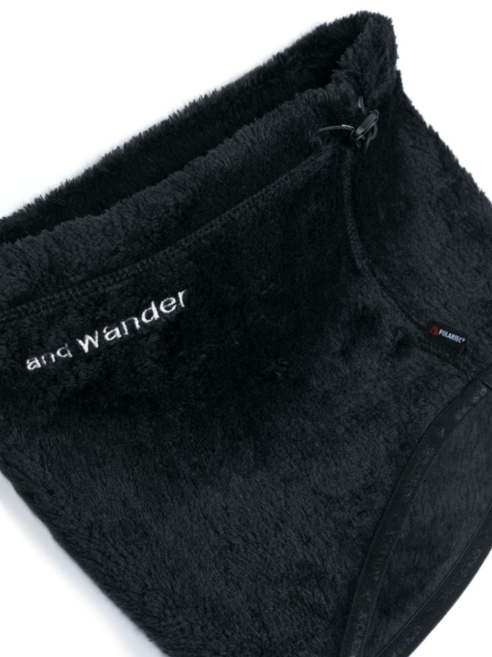 Shop And Wander Logo-embroidered Fleece Neck Warmer In Black