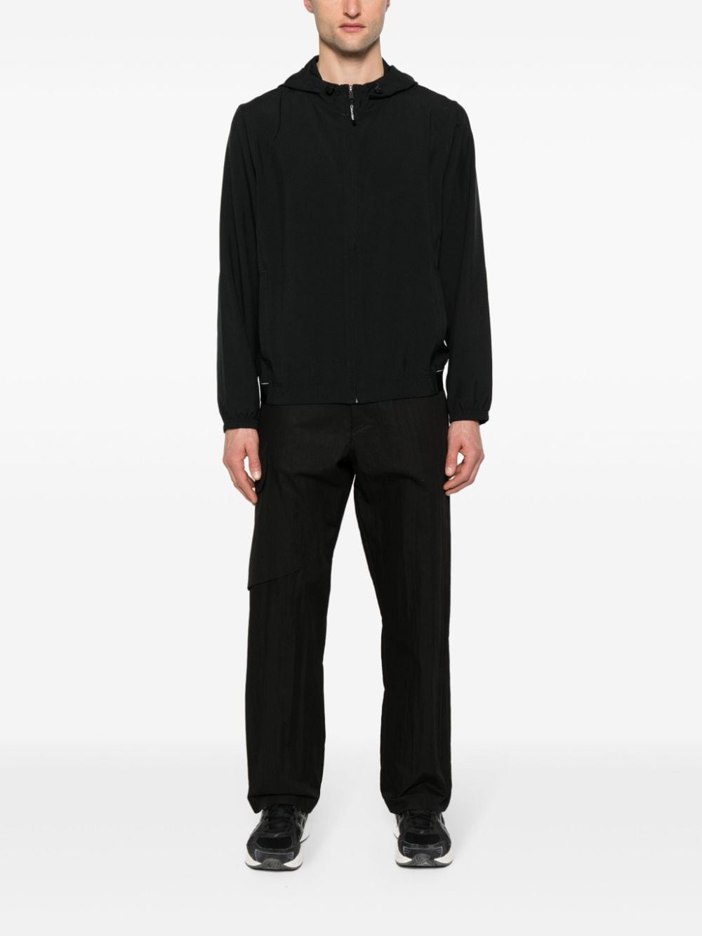 Shop Calvin Klein Hooded Windbreaker Jacket In Black