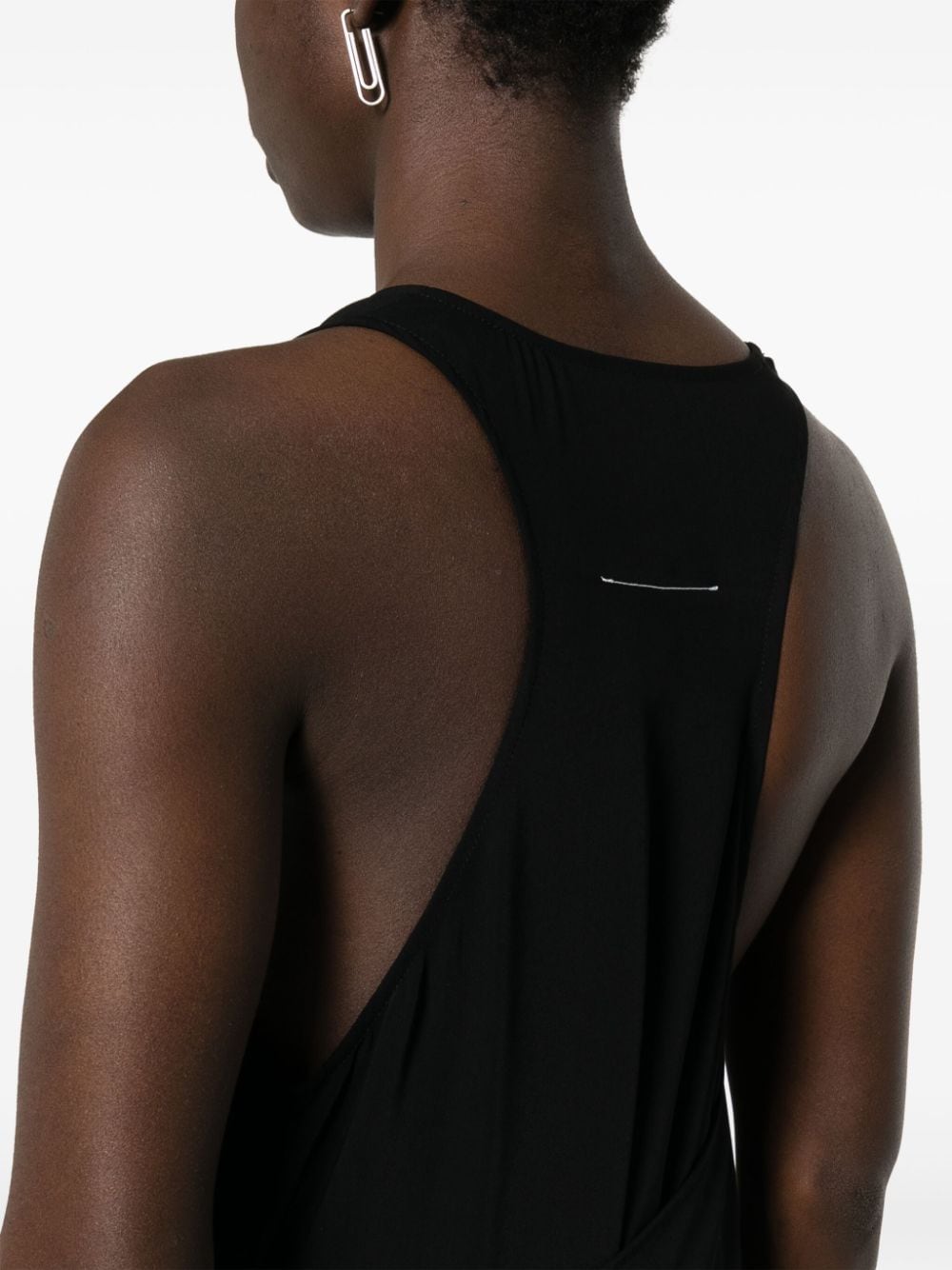 Shop Mm6 Maison Margiela Asymmetric-design Dress In 黑色