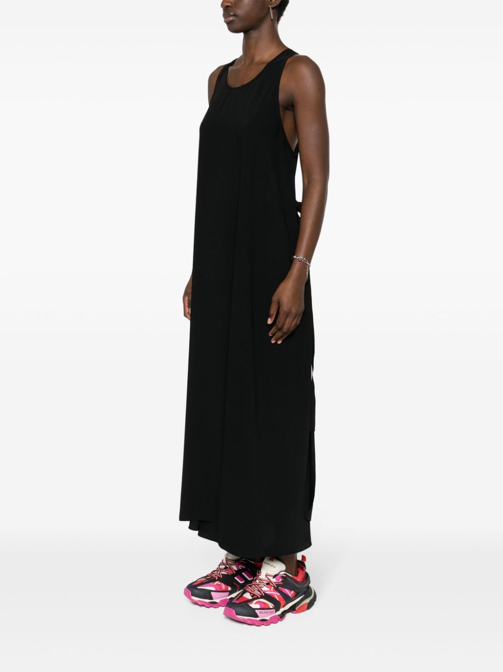 Shop Mm6 Maison Margiela Asymmetric-design Dress In 黑色