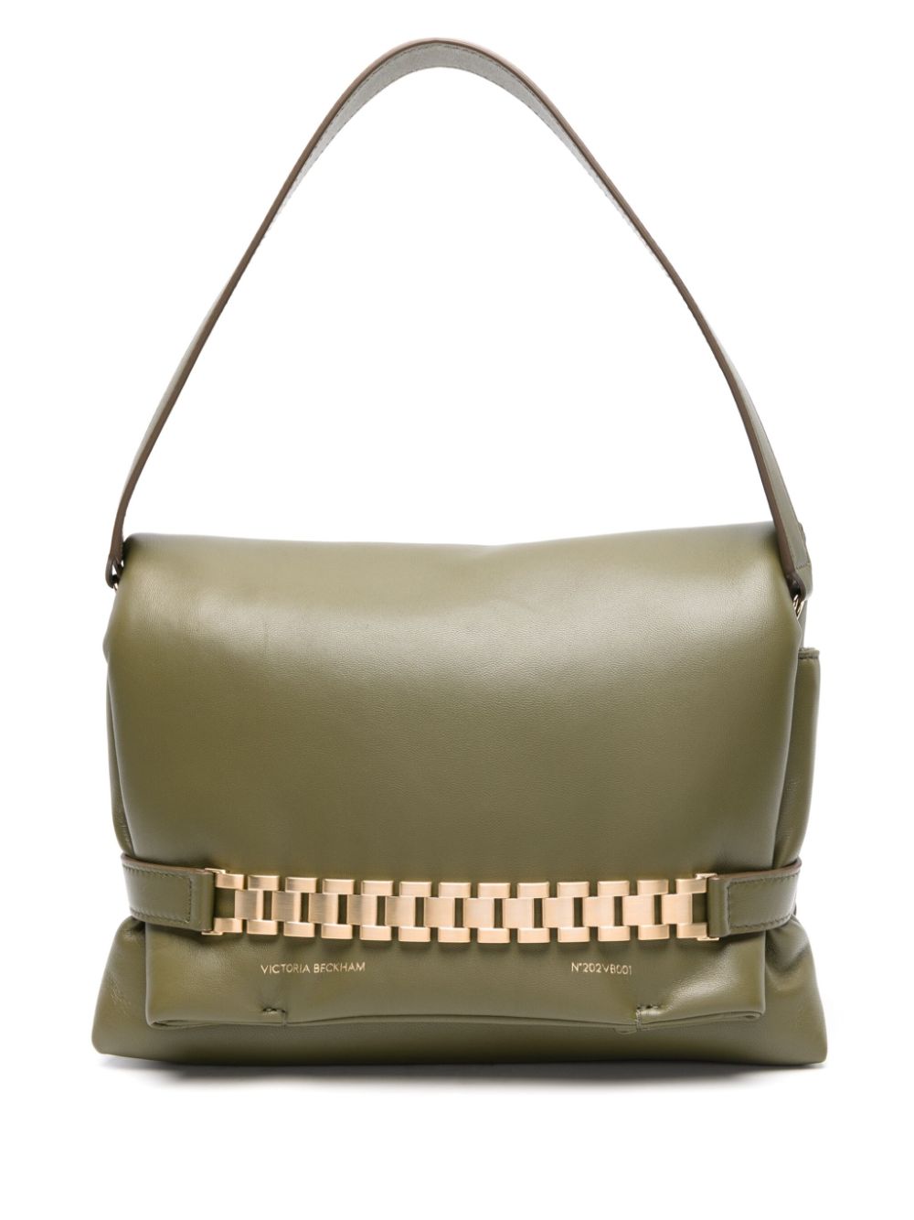Victoria Beckham Puffy Chain Leather Tote Bag In Green