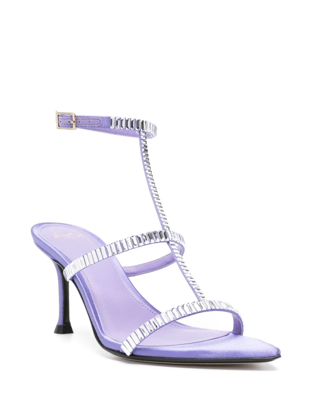 Shop Alevì Lisa Crystal-embellished Sandals In 紫色