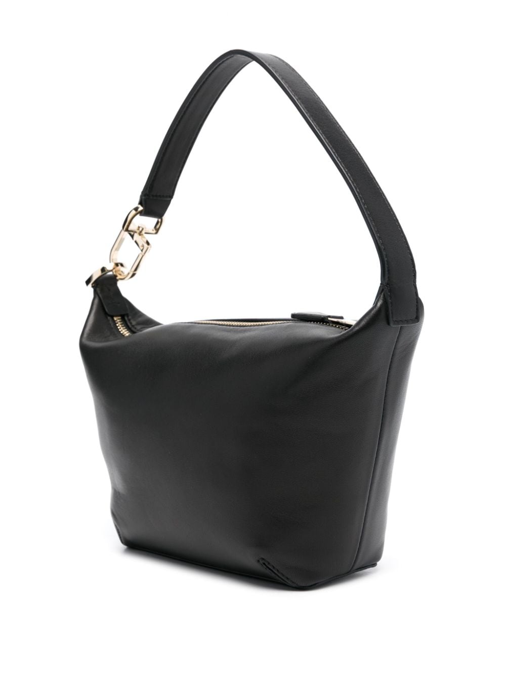 Shop Giorgio Armani Logo-stamp Leather Bag In Black