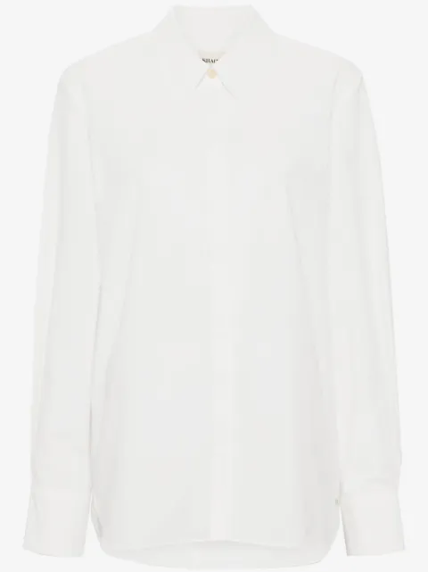 KHAITE chemise en coton à col pointu