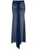 LaQuan Smith draped maxi skirt - Blue