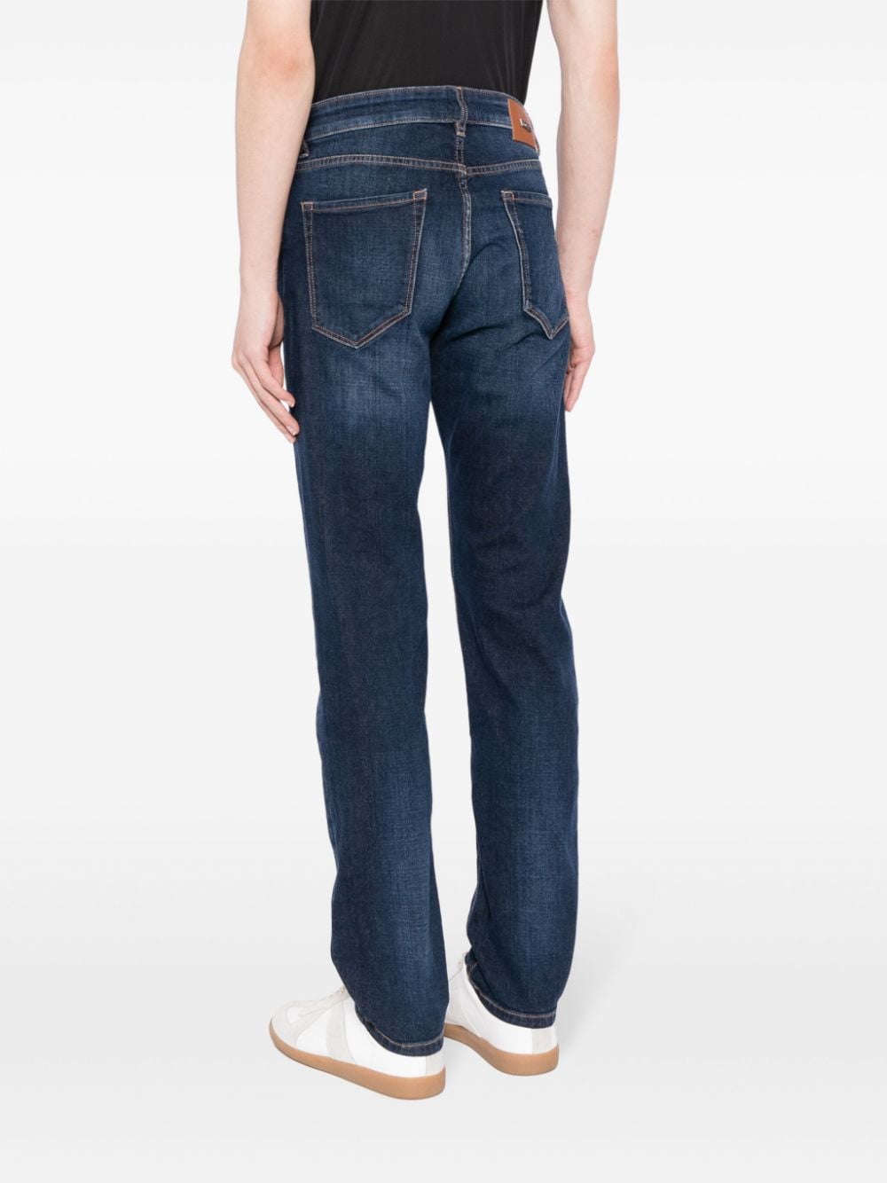 Shop Hugo Boss Slim-fit Cotton-blend Jeans In Blau