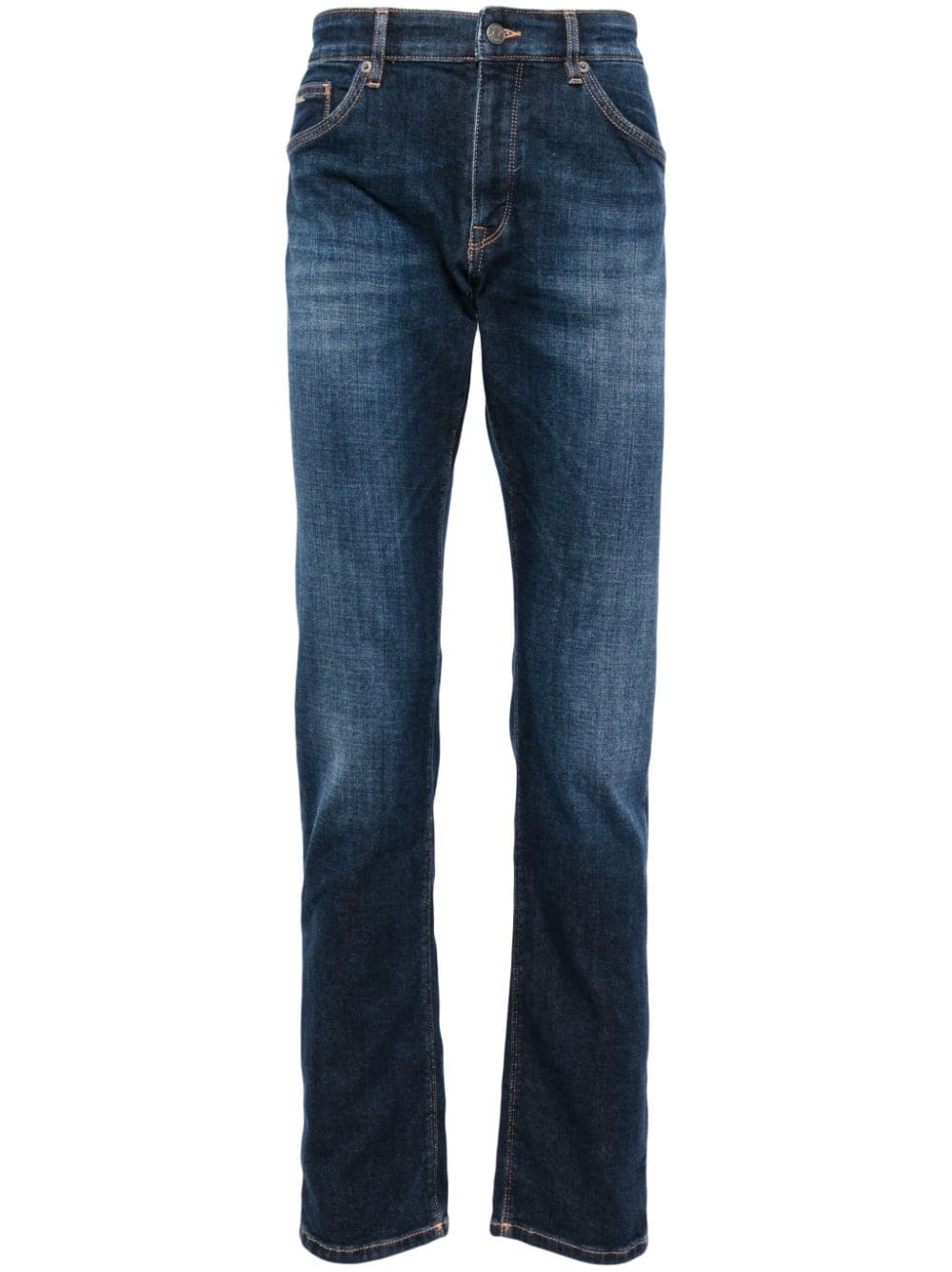 BOSS Skinny jeans van katoenblend Blauw