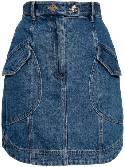 Acler high-waisted denim miniskirt