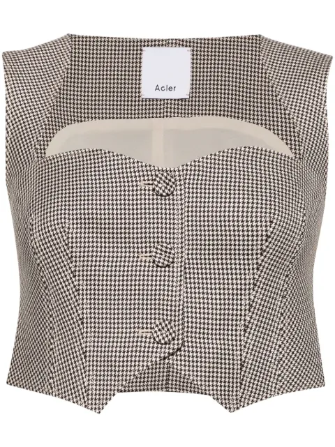 Acler Barcroft check pattern top