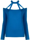 Gloria Coelho asymmetric off-shoulder jumper - Blue