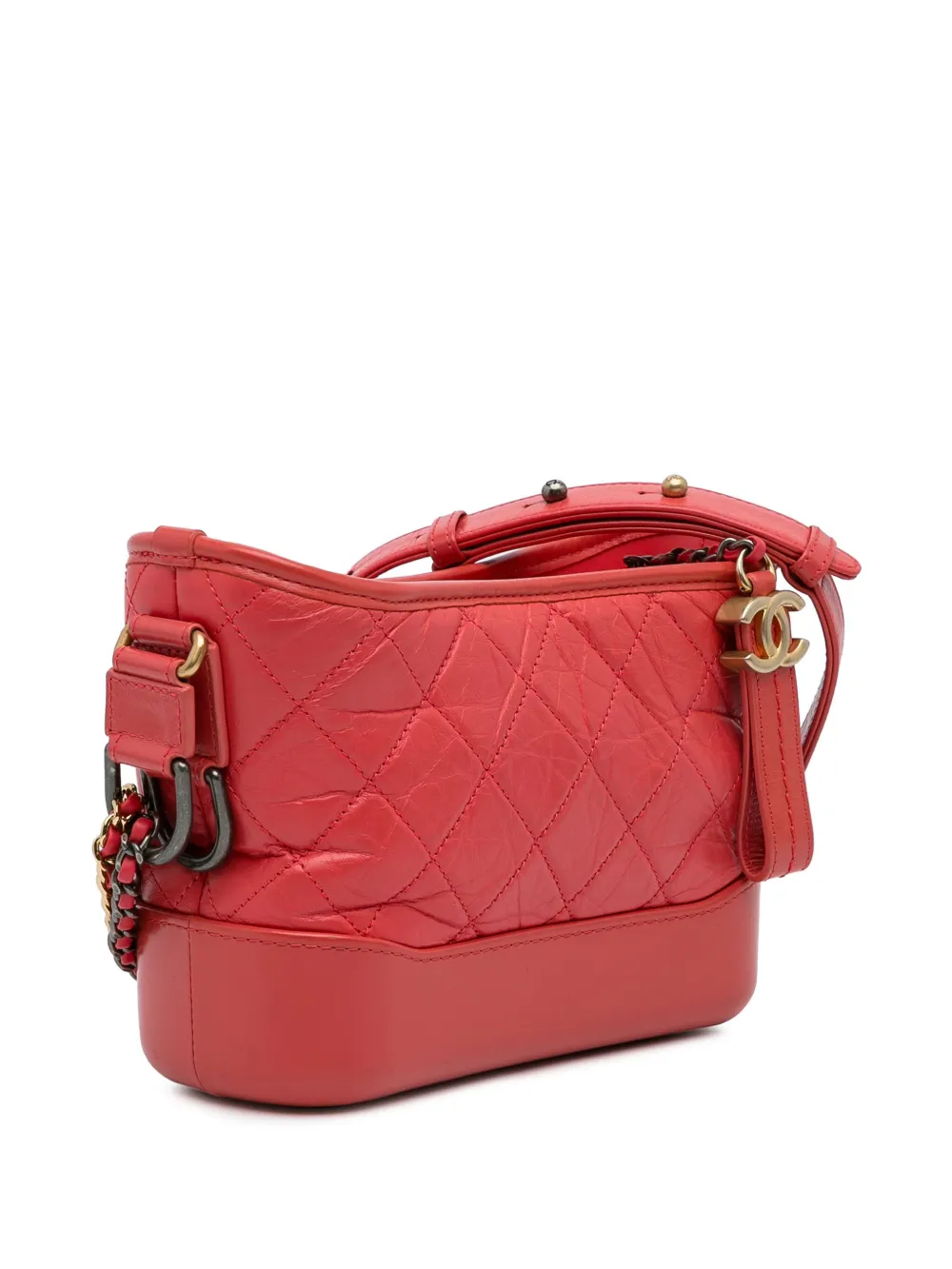 Pre-owned Chanel 2018-2019 Small Gabrielle Crossbody Bag In Red