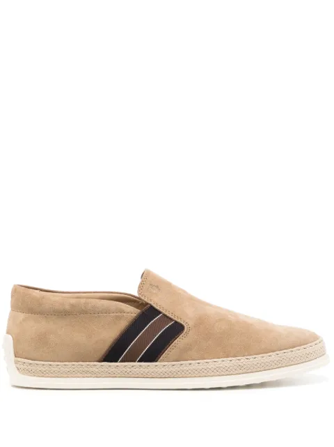 Tod's striped suede loafers