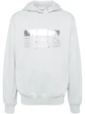 Helmut Lang logo-print cotton hoodie - Blue