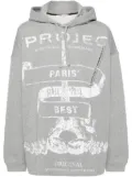 Y/Project logo-printed mélange hoodie - Grey