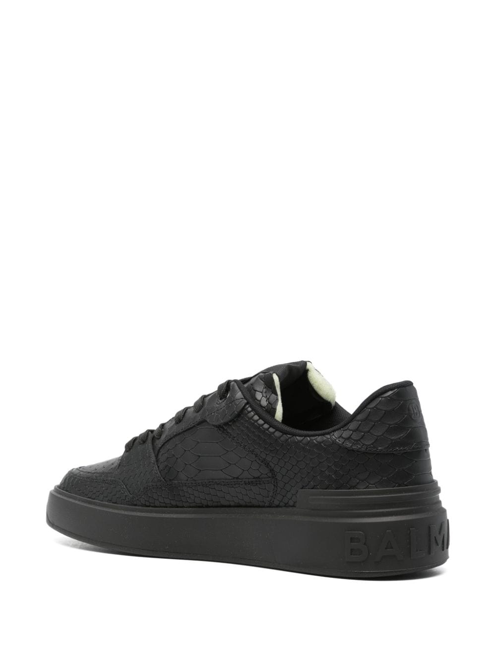 Shop Balmain B-court Crocodile-embossed Sneakers In Schwarz