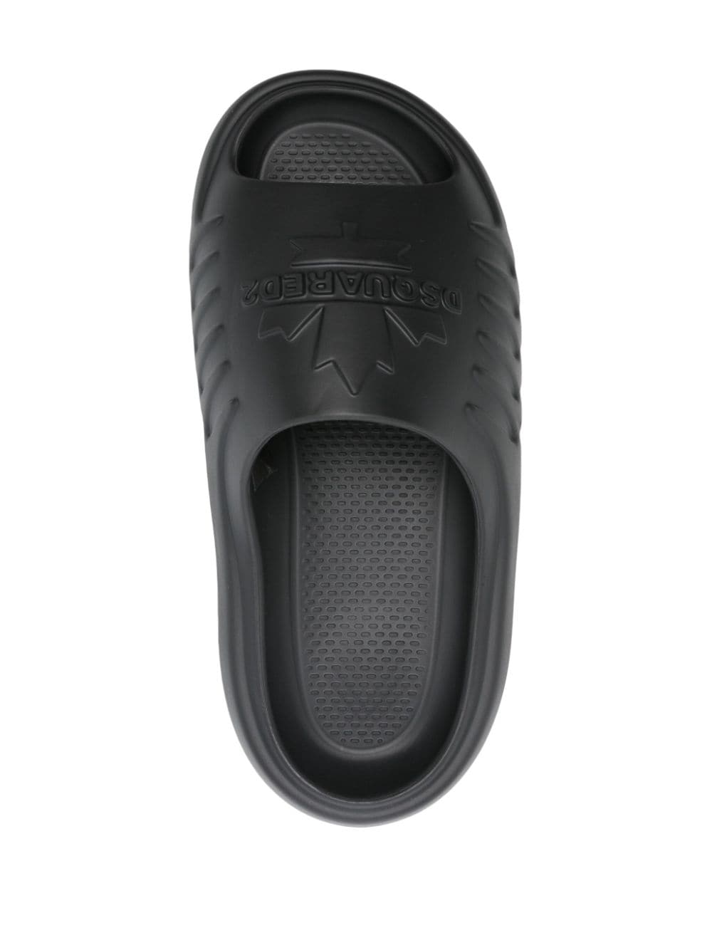 Shop Dsquared2 Logo-embossed Flat Slides In Black