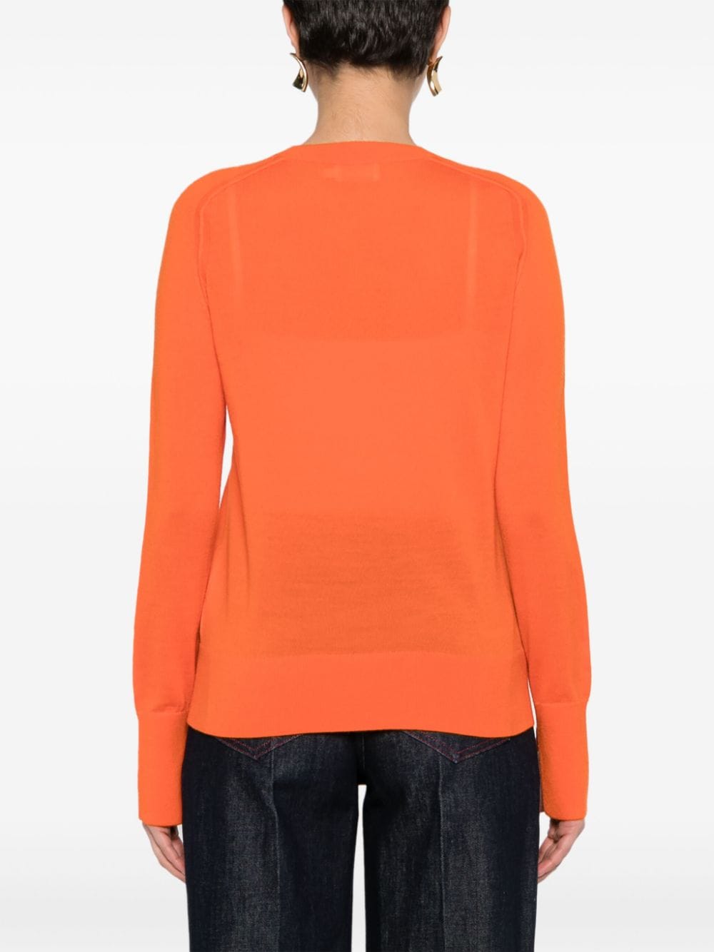Shop Calvin Klein Seam-detail Wool Jumper In Orange